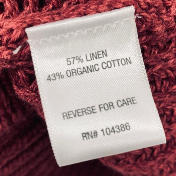 Garnet Hill Maren Linen Organic Cotton Cardigan Sweater Button Front Red Small - Picture 6 of 8